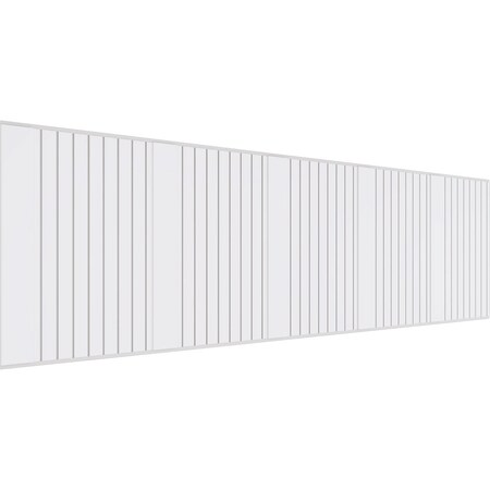Ekena Millwork Set of Five Panels for 94 1/2"W x 28 1/4"H Framed Beadboard Fretwork Wainscot Wall Paneling WPKP14X01X15FBD